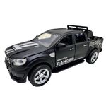 Jucarii, Copii si Bebe - Jucarii si jocuri - Vehicule si jucarii cu telecomanda - Masinute - Macheta Ford Ranger Raptor 1:32 neagra replica metal lumini si sunete usi deschise bena functionala - Infinity.ro