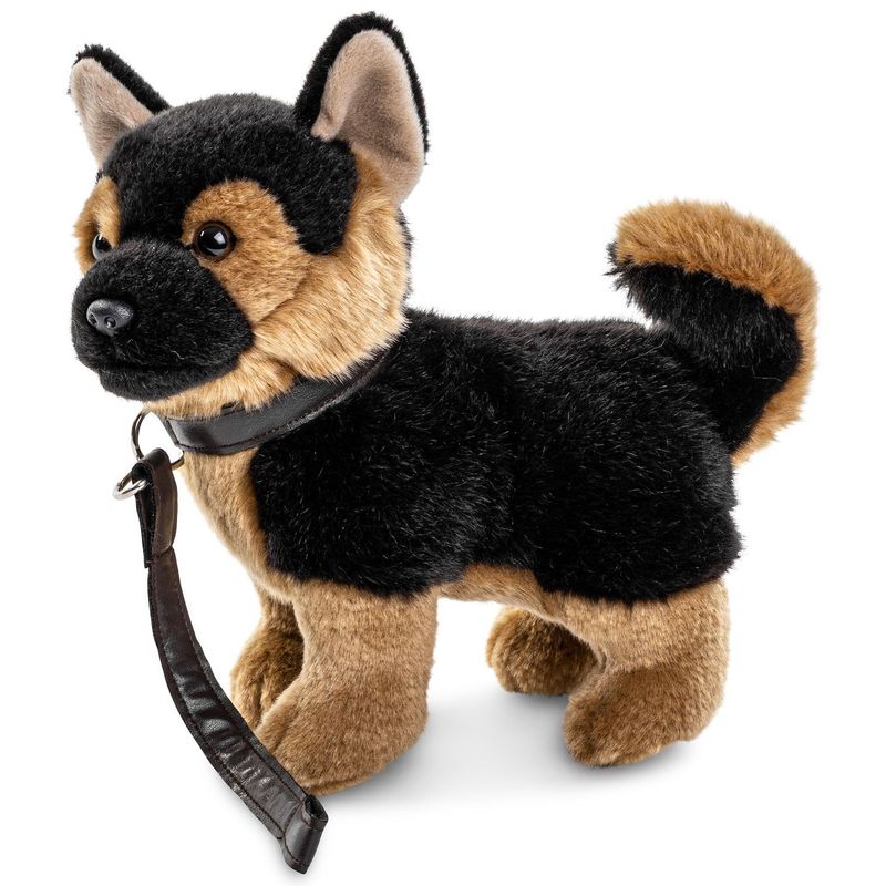 Jucarii, Copii si Bebe - Jucarii si jocuri - Jucarii de plus - Caine de plus ciobanesc german cu lesa nat geo 23cm- caine lup - Infinity.ro