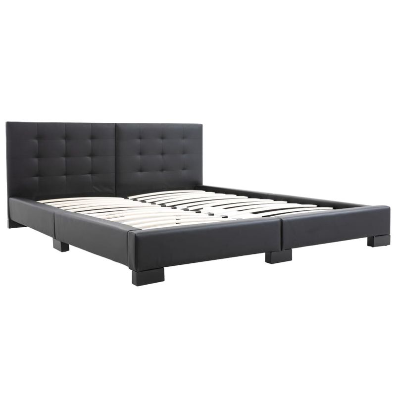 Casa si Gradina - Mobilier - Paturi si accesorii - Paturi - Cadru de pat fara saltea, piele ecologica neagra, 200x160 cm - Infinity.ro