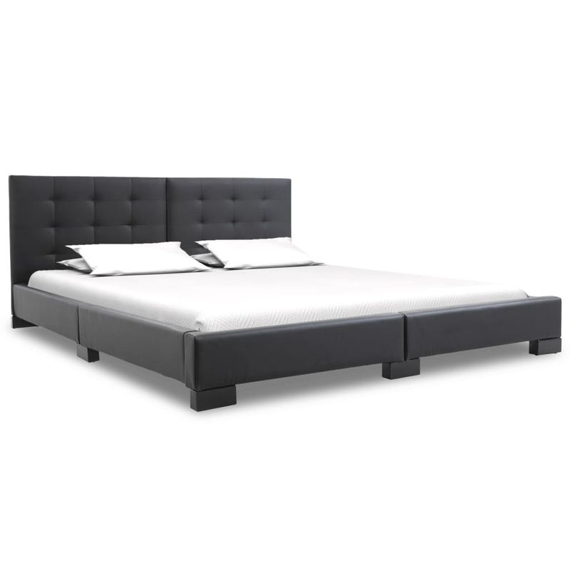 Casa si Gradina - Mobilier - Paturi si accesorii - Paturi - Cadru de pat fara saltea, piele ecologica neagra, 200x160 cm - Infinity.ro