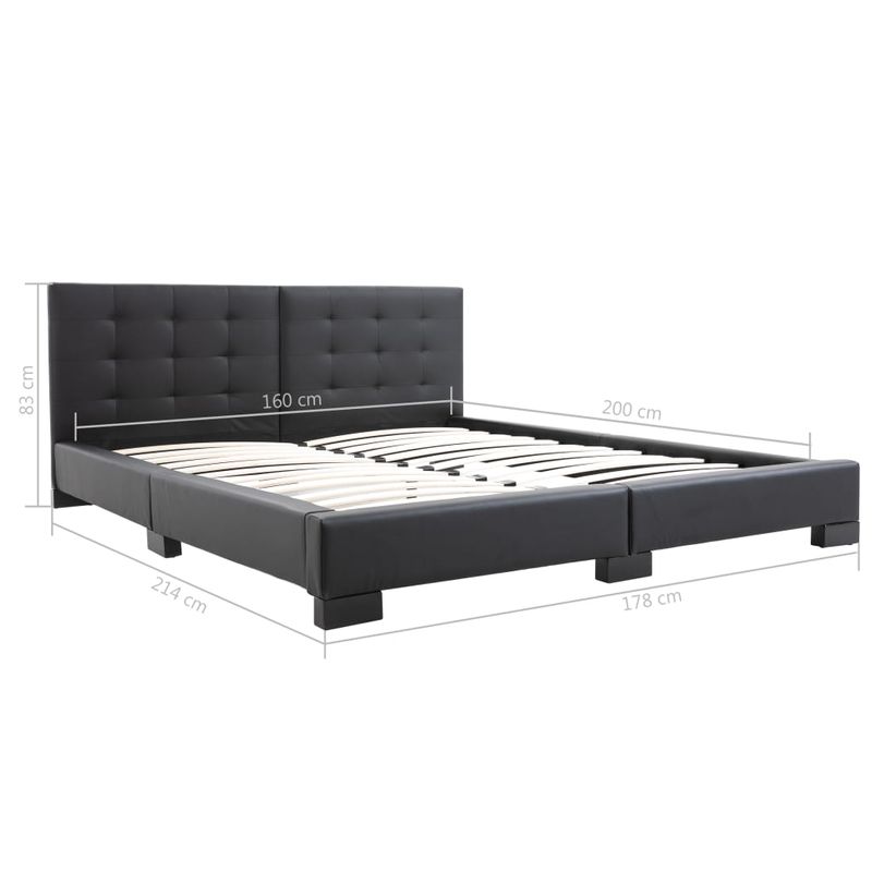 Casa si Gradina - Mobilier - Paturi si accesorii - Paturi - Cadru de pat fara saltea, piele ecologica neagra, 200x160 cm - Infinity.ro