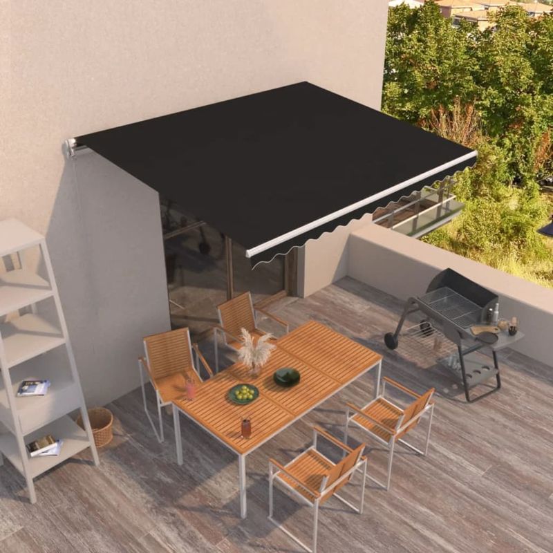 Casa si Gradina - Gradina si terasa - Umbrele si pavilioane - Umbrele - Copertina retractabila manual, antracit, 400x300 cm - Infinity.ro