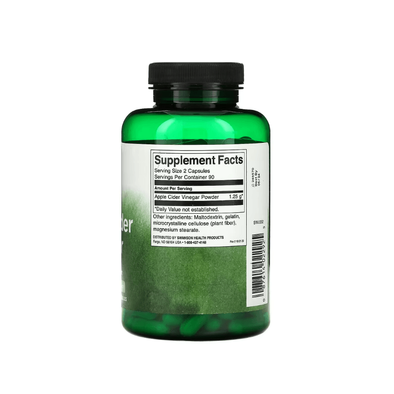 Ingrijire personala si Cosmetice - Sanatate si wellness - Suplimente alimentare - Alte suplimente alimentare - Apple Cider Vinegar 625mg 180 Capsule, Swanson - Infinity.ro