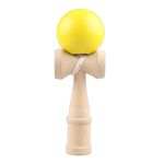 Jucarii, Copii si Bebe - Jucarii si jocuri - Jucarii & jocuri educative - Jucarii interactive - Kendama THK Originala, Profesionala, Flippy, Lemn, Rubber Grip, 18 cm, Galben - Infinity.ro