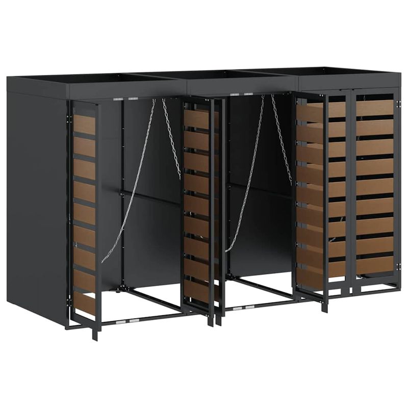 Casa si Gradina - Mobilier - Organizare si depozitare - Cosuri de gunoi - Depozitare pentru 3 pubele Wheelie Antracit - Infinity.ro