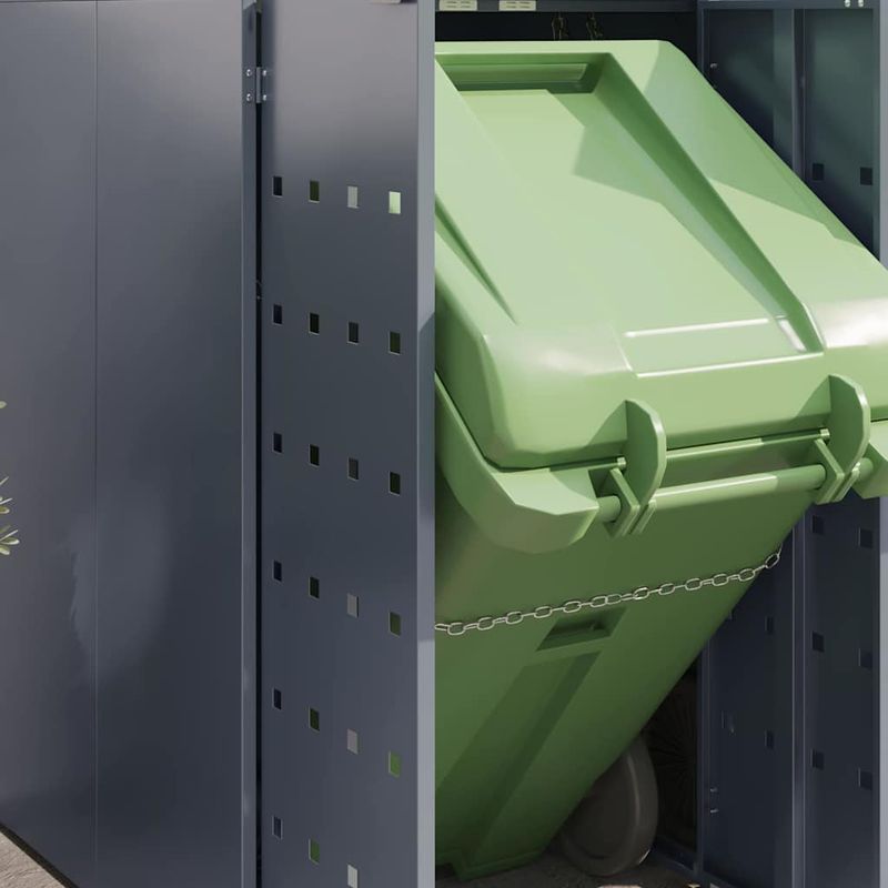 Casa si Gradina - Mobilier - Organizare si depozitare - Cosuri de gunoi - Depozitare pentru 2 pubele Wheelie Gri deschis - Infinity.ro