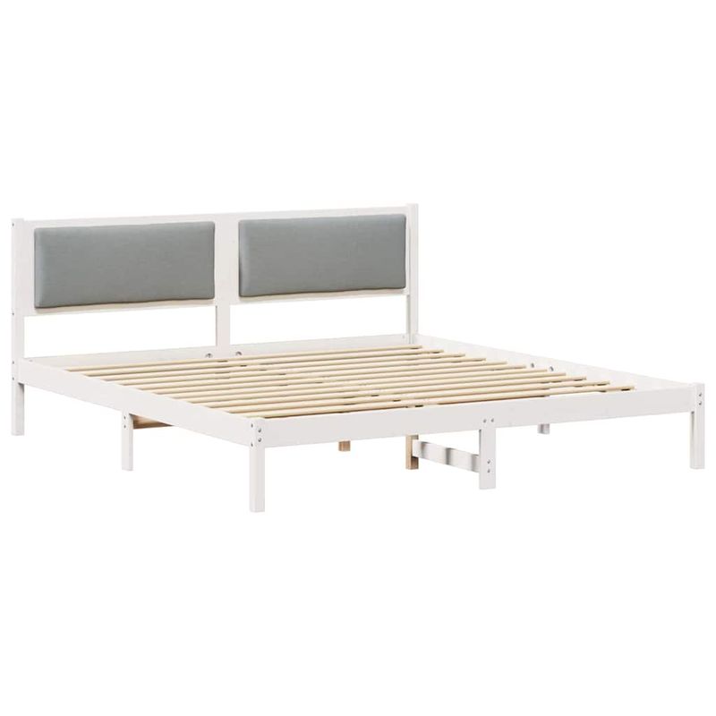 Casa si Gradina - Mobilier - Paturi si accesorii - Paturi - Cadru de pat Gri deschis 200 x 200 cm Lemn de pin masiv - Infinity.ro
