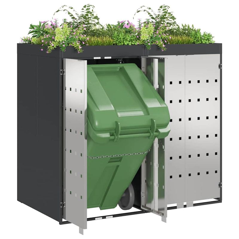 Casa si Gradina - Mobilier - Organizare si depozitare - Cosuri de gunoi - Depozitare pentru 3 pubele Wheelie Antracit - Infinity.ro