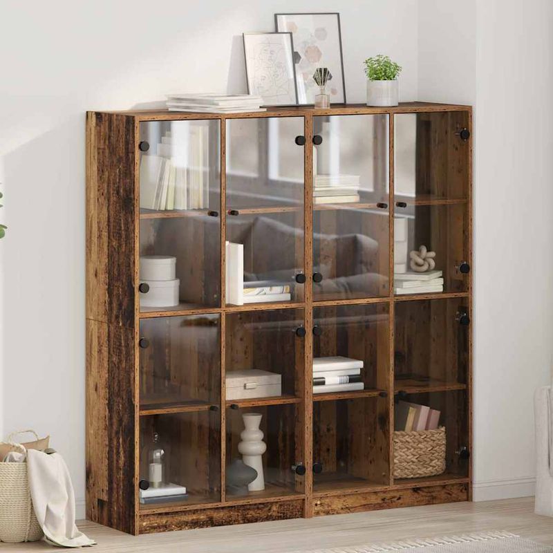 Casa si Gradina - Mobilier - Comode si corpuri - Comode - Bufet 2 pcs Lemn Vechi 136 x 37 x 142 cm Lemn compozit - Infinity.ro