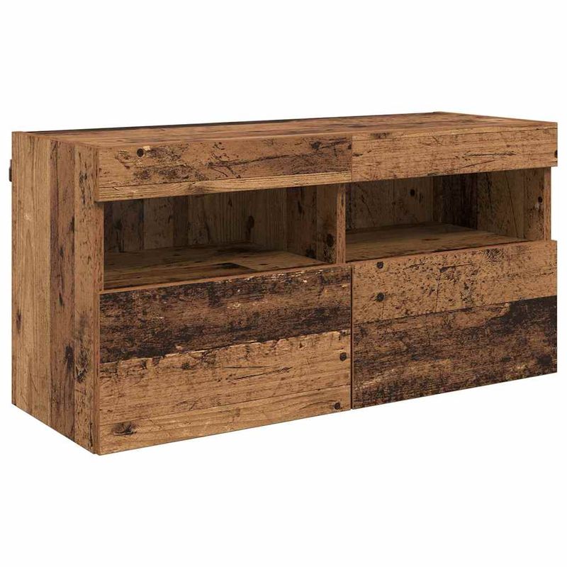 Casa si Gradina - Mobilier - Comode si corpuri - Comode - Unitati TV de perete cu LED 5 pcs Lemn Vechi 40,5 x 30 x 90 cm - Infinity.ro