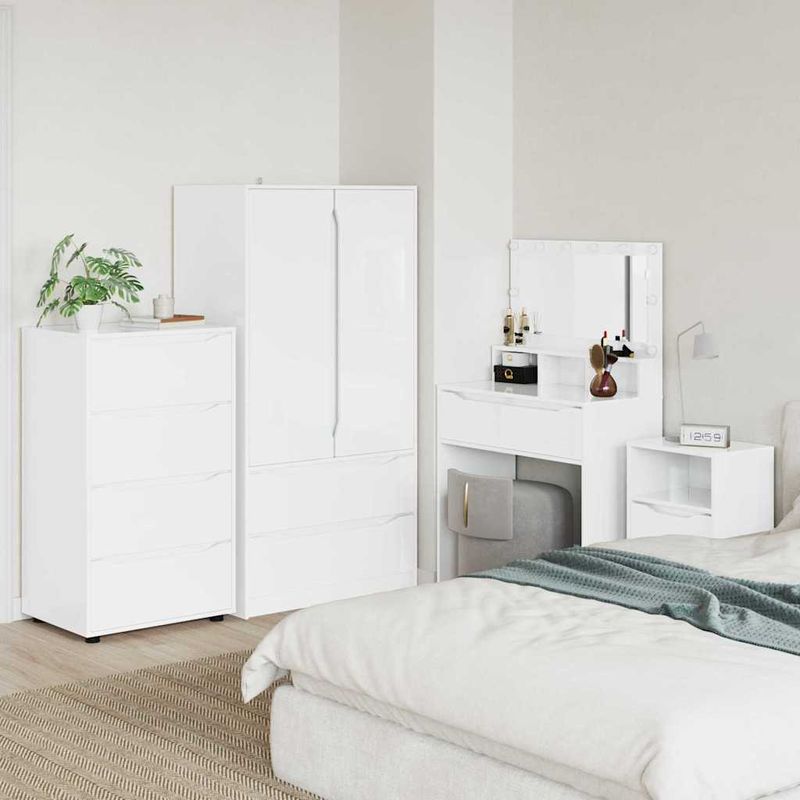 Casa si Gradina - Mobilier - Dulapuri si sifoniere - Dulapuri - Dulapuri de depozitare 2 pcs Alb lucios 60 x 48 x 105 cm - Infinity.ro
