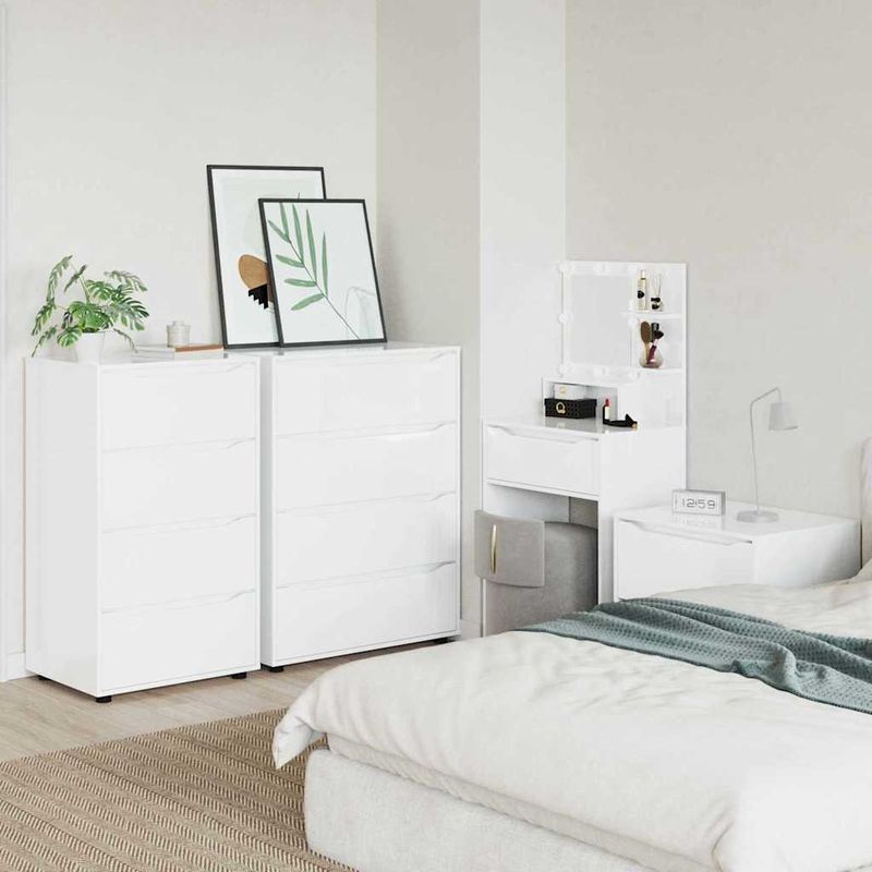 Casa si Gradina - Mobilier - Dulapuri si sifoniere - Dulapuri - Dulapuri de depozitare 2 pcs Alb lucios 60 x 48 x 105 cm - Infinity.ro