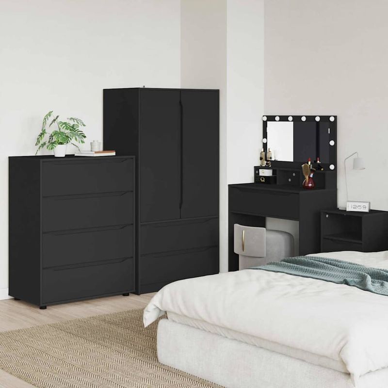 Casa si Gradina - Mobilier - Dulapuri si sifoniere - Dulapuri - Dulapuri de depozitare 2 pcs Negru 80 x 48 x 105 cm - Infinity.ro