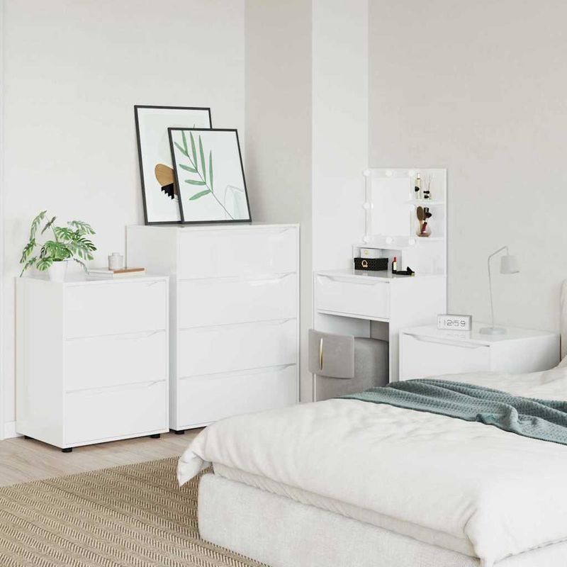 Casa si Gradina - Mobilier - Dulapuri si sifoniere - Dulapuri - Dulapuri de depozitare 2 pcs Alb lucios 80 x 48 x 105 cm - Infinity.ro