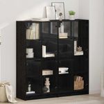 Casa si Gradina - Mobilier - Comode si corpuri - Comode - Bufet 2 pcs Stejar Negru 136 x 37 x 142 cm Lemn compozit - Infinity.ro