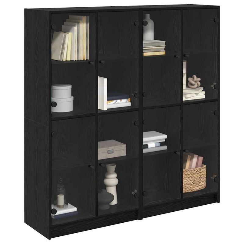 Casa si Gradina - Mobilier - Comode si corpuri - Comode - Bufet 2 pcs Stejar Negru 136 x 37 x 142 cm Lemn compozit - Infinity.ro