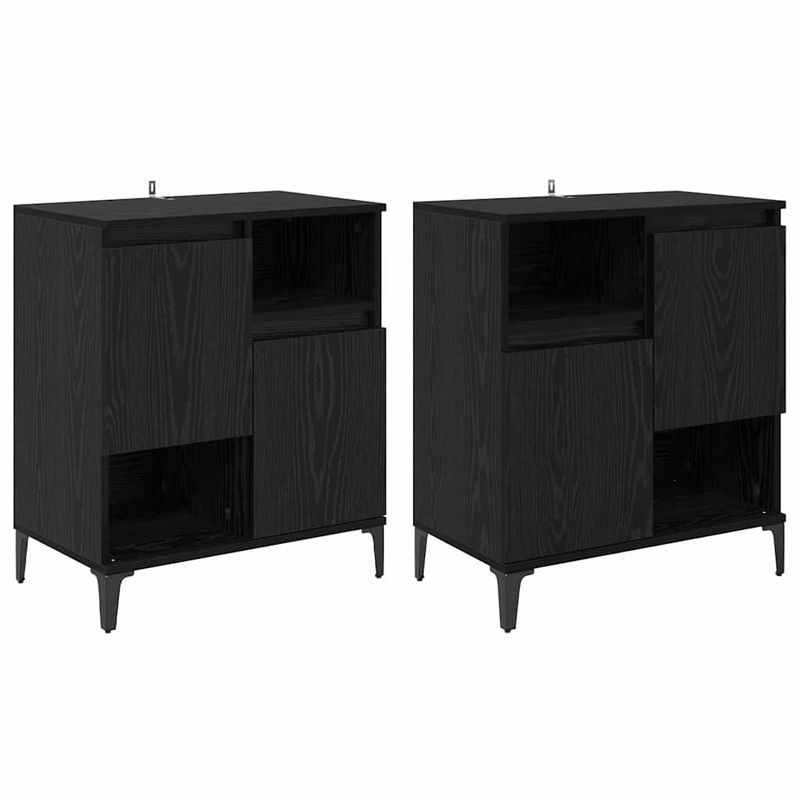 Casa si Gradina - Mobilier - Comode si corpuri - Comode - Bufeturi 2 pcs Stejar Negru 60 x 35 x 70 cm Lemn compozit - Infinity.ro