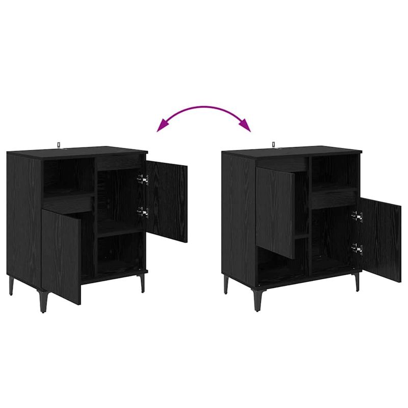 Casa si Gradina - Mobilier - Comode si corpuri - Comode - Bufeturi 2 pcs Stejar Negru 60 x 35 x 70 cm Lemn compozit - Infinity.ro