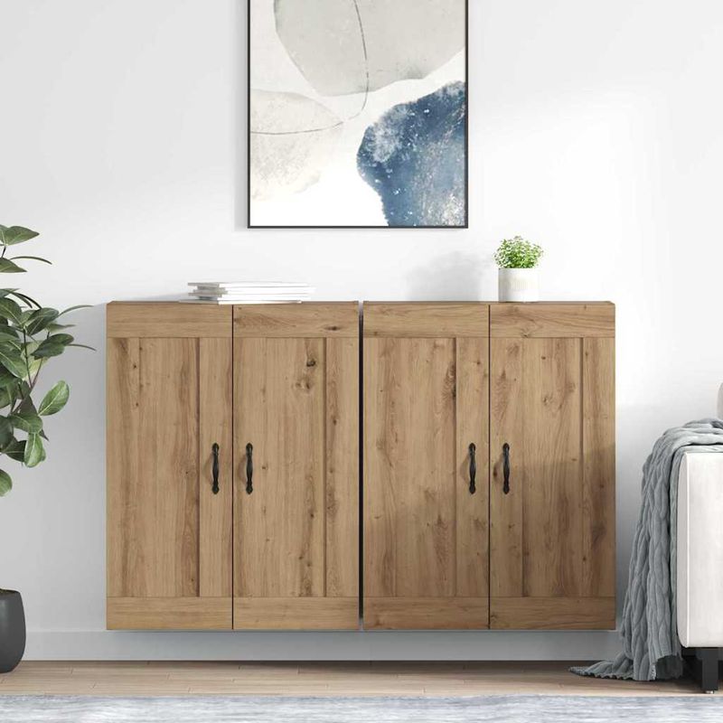 Casa si Gradina - Mobilier - Comode si corpuri - Comode - Usi pentru dulapuri montate pe perete 2 pcs Stejar Artizanal - Infinity.ro