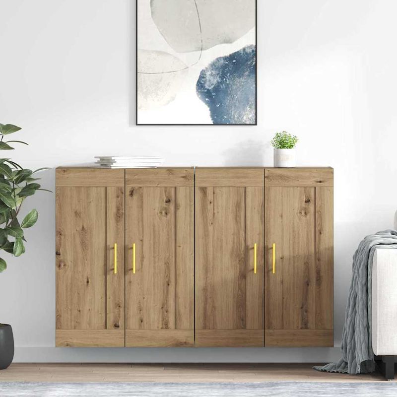 Casa si Gradina - Mobilier - Comode si corpuri - Comode - Usi pentru dulapuri montate pe perete 2 pcs Stejar Artizanal - Infinity.ro