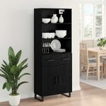 Casa si Gradina - Mobilier - Comode si corpuri - Comode - Bufet Pe perete cu sertar 2 pcs Stejar Negru Lemn compozit - Infinity.ro