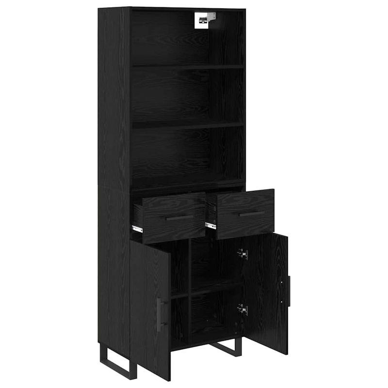 Casa si Gradina - Mobilier - Comode si corpuri - Comode - Bufet Pe perete cu sertar 2 pcs Stejar Negru Lemn compozit - Infinity.ro