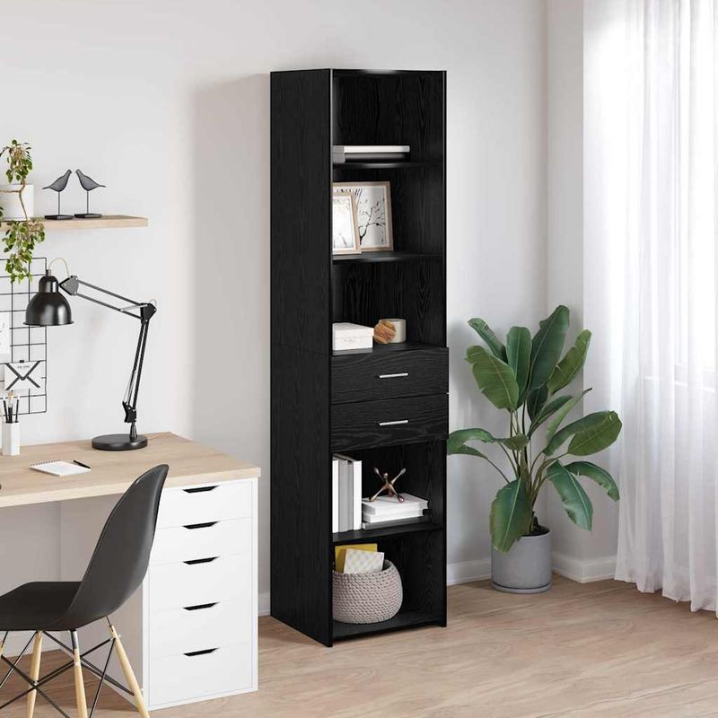 Casa si Gradina - Mobilier - Comode si corpuri - Comode - Bufet cu sertar Stejar Negru 45 x 42,5 x 185 cm Lemn compozit - Infinity.ro