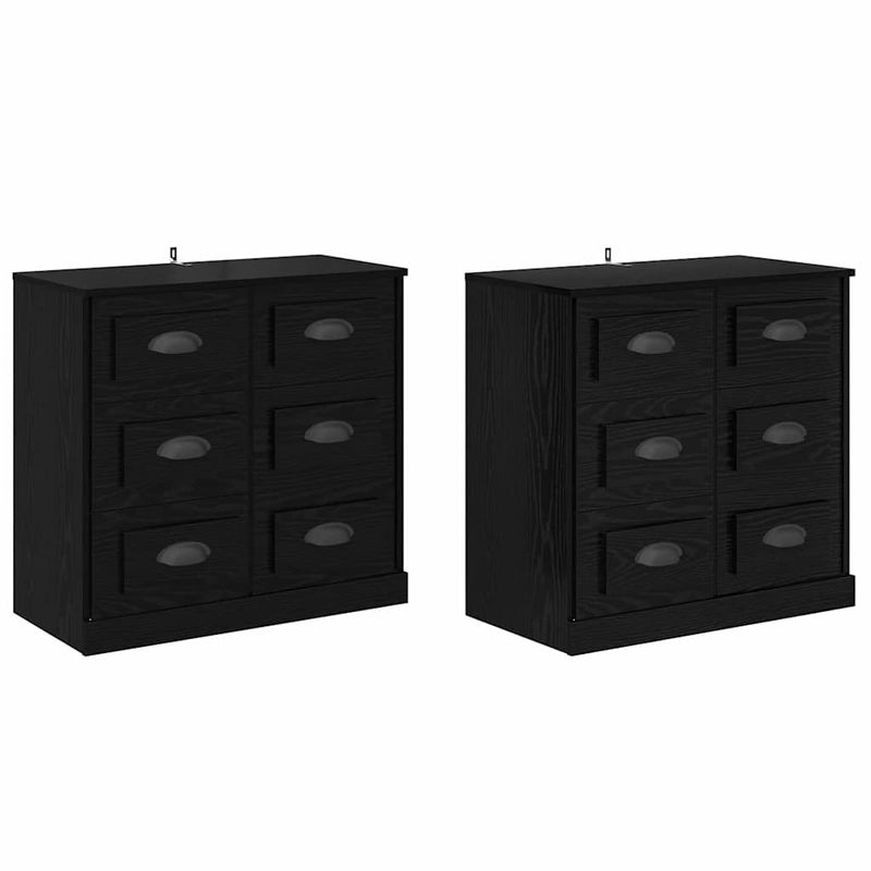 Casa si Gradina - Mobilier - Comode si corpuri - Comode - Bufeturi 2 pcs Stejar Negru 70 x 35,5 x 67,5 cm Lemn compozit - Infinity.ro