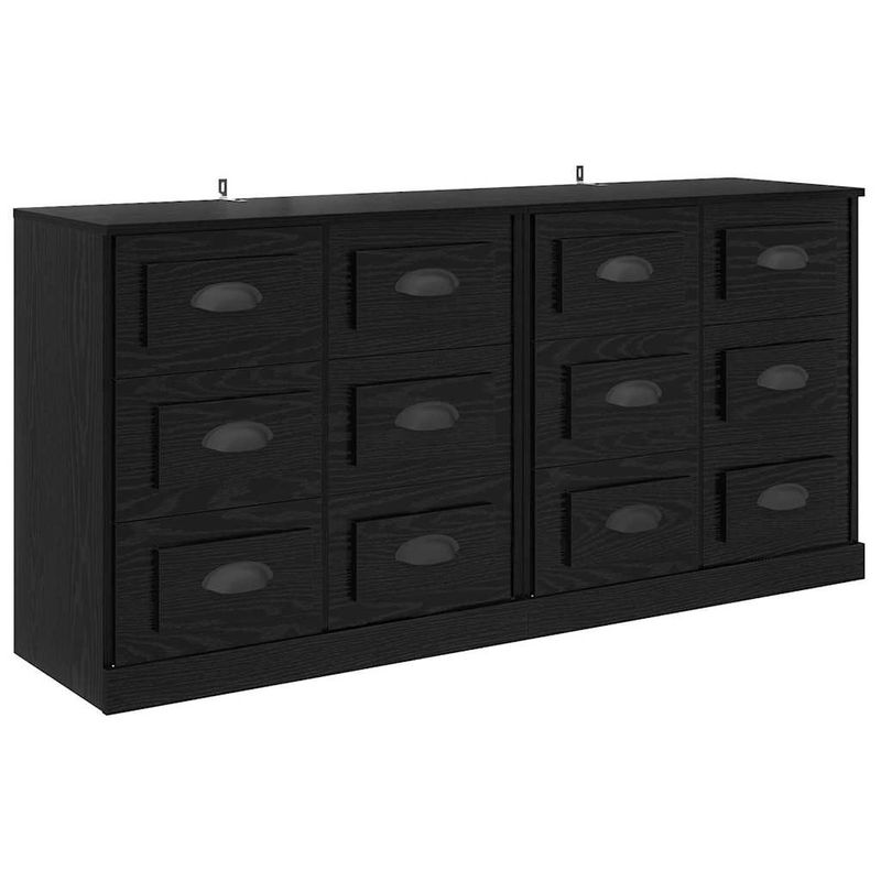 Casa si Gradina - Mobilier - Comode si corpuri - Comode - Bufeturi 2 pcs Stejar Negru 70 x 35,5 x 67,5 cm Lemn compozit - Infinity.ro