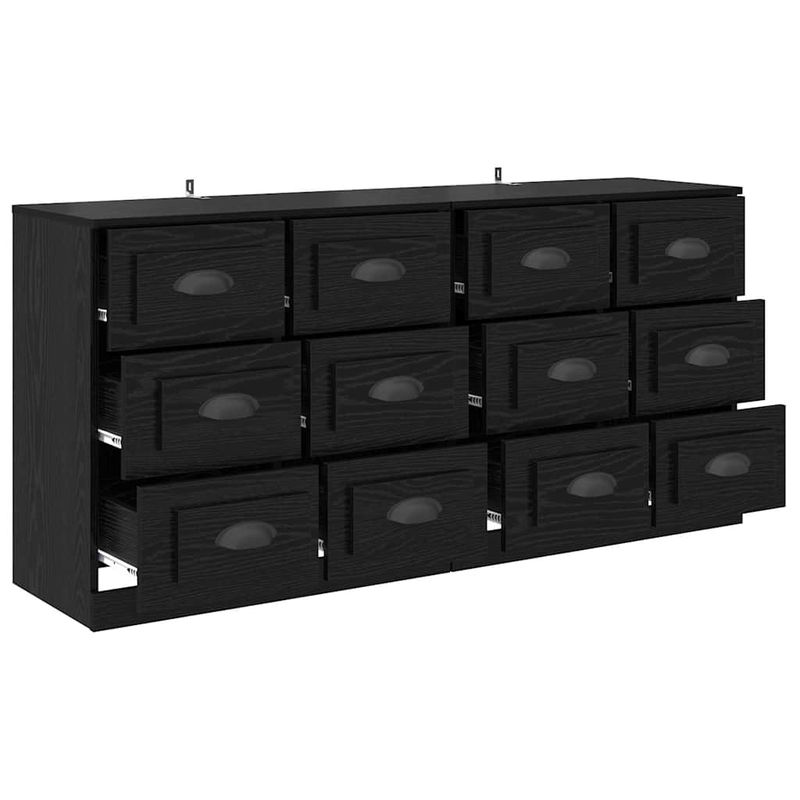 Casa si Gradina - Mobilier - Comode si corpuri - Comode - Bufeturi 2 pcs Stejar Negru 70 x 35,5 x 67,5 cm Lemn compozit - Infinity.ro