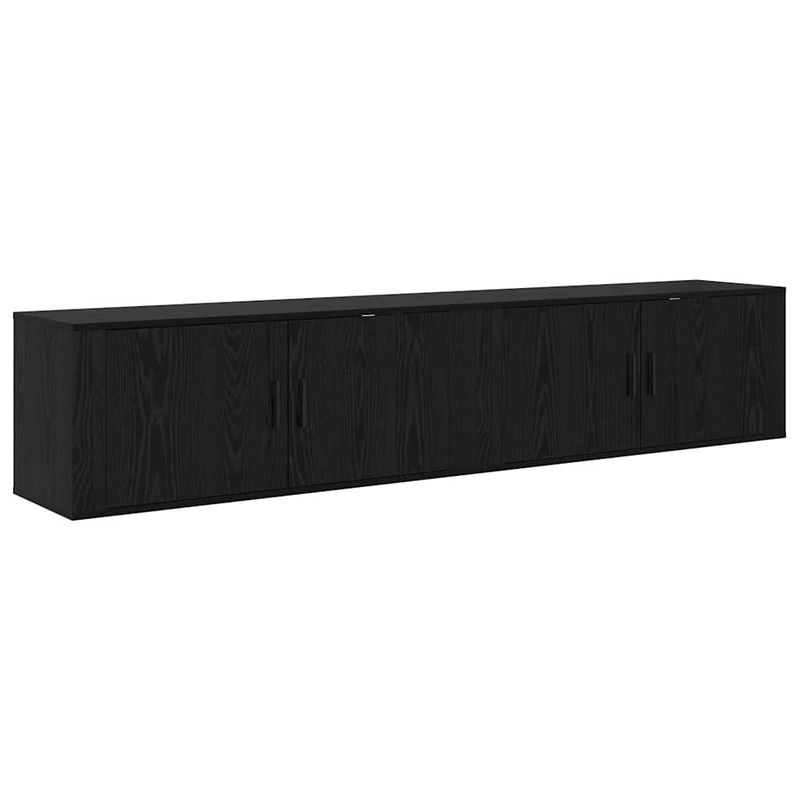 Casa si Gradina - Mobilier - Seturi de mobilier - Seturi living - Set Dulap TV montat pe perete Pe perete 2 pcs Stejar Negru - Infinity.ro