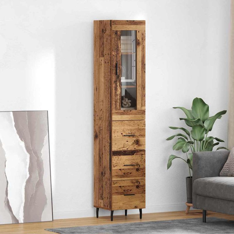 Casa si Gradina - Mobilier - Comode si corpuri - Corpuri bucatarie - Bufet cu sertar Lemn Vechi 34,5 x 34 x 180 cm Lemn compozit - Infinity.ro