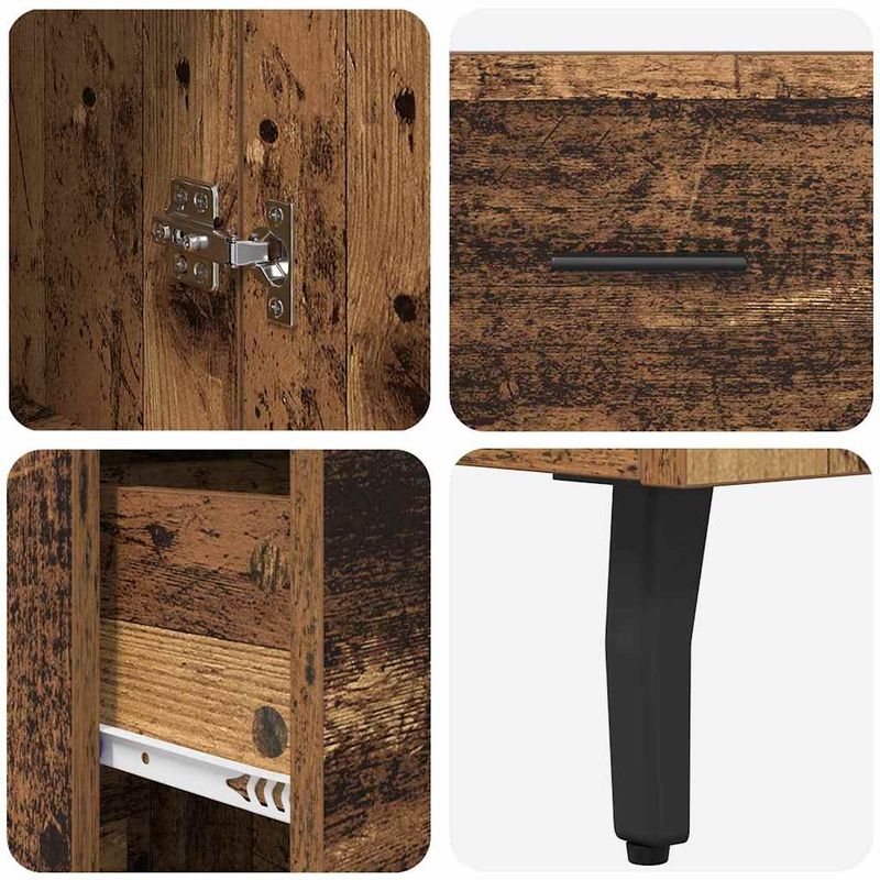 Casa si Gradina - Mobilier - Comode si corpuri - Corpuri bucatarie - Bufet cu sertar Lemn Vechi 34,5 x 34 x 180 cm Lemn compozit - Infinity.ro