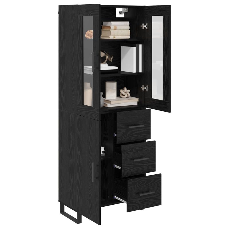 Casa si Gradina - Mobilier - Comode si corpuri - Corpuri bucatarie - Bufet Pe perete Stejar Negru 69,5 x 34 x 180 cm Lemn compozit - Infinity.ro