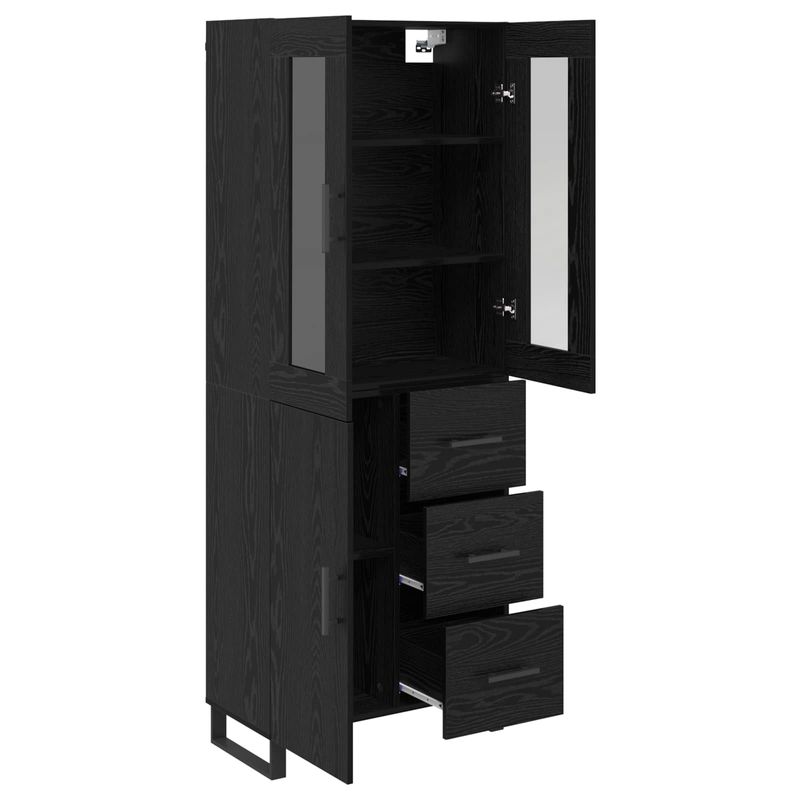 Casa si Gradina - Mobilier - Comode si corpuri - Comode - Bufet Pe perete Stejar Negru 69,5 x 34 x 180 cm Lemn compozit - Infinity.ro