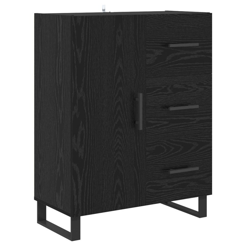 Casa si Gradina - Mobilier - Comode si corpuri - Comode - Bufet Pe perete Stejar Negru 69,5 x 34 x 180 cm Lemn compozit - Infinity.ro