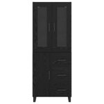 Casa si Gradina - Mobilier - Comode si corpuri - Comode - Bufet Pe perete Stejar Negru 69,5 x 34 x 180 cm Lemn compozit - Infinity.ro