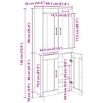 Casa si Gradina - Mobilier - Comode si corpuri - Corpuri bucatarie - Bufet Lemn Vechi 69,5 x 34 x 180 cm Lemn compozit - Infinity.ro