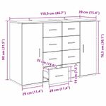 Casa si Gradina - Mobilier - Comode si corpuri - Comode - Bufeturi Corona 2 pcs Stejar Artizanal 59 x 39 x 80 cm - Infinity.ro