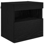 Casa si Gradina - Mobilier - Comode si corpuri - Comode - Unitati TV de perete cu LED 5 pcs Stejar Negru - Infinity.ro