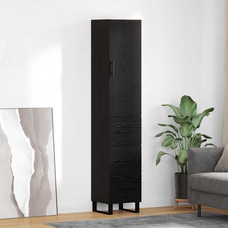 Casa si Gradina - Mobilier - Comode si corpuri - Corpuri bucatarie - Bufet cu sertar Stejar Negru 34,5 x 34 x 180 cm Lemn compozit - Infinity.ro