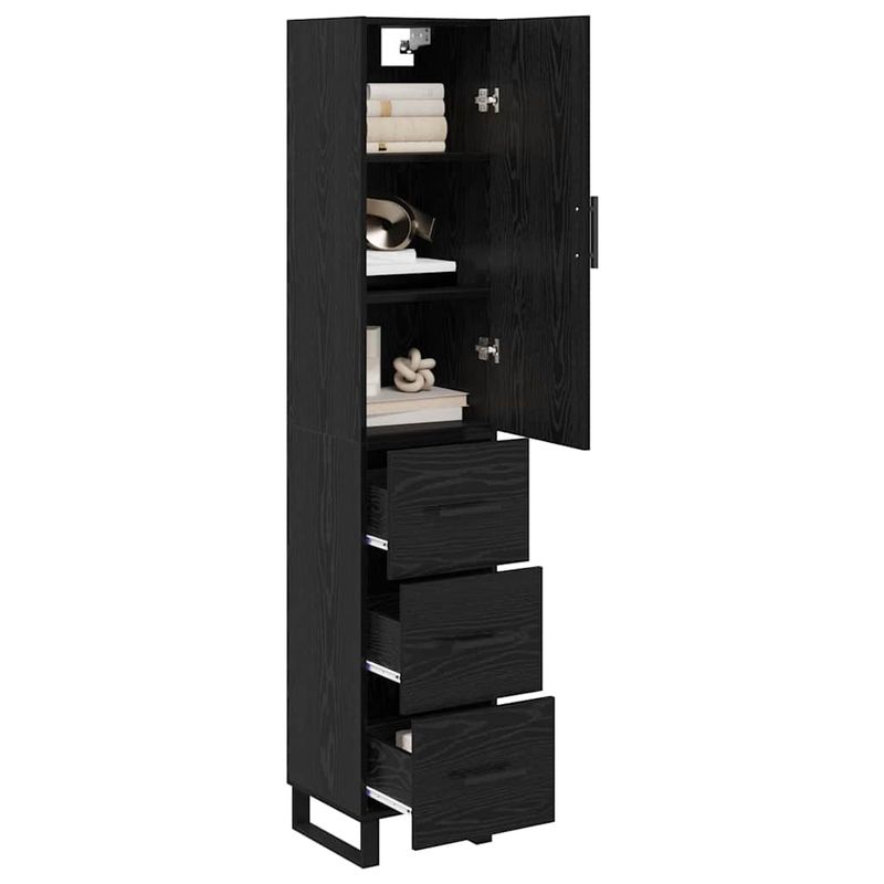 Casa si Gradina - Mobilier - Comode si corpuri - Corpuri bucatarie - Bufet cu sertar Stejar Negru 34,5 x 34 x 180 cm Lemn compozit - Infinity.ro