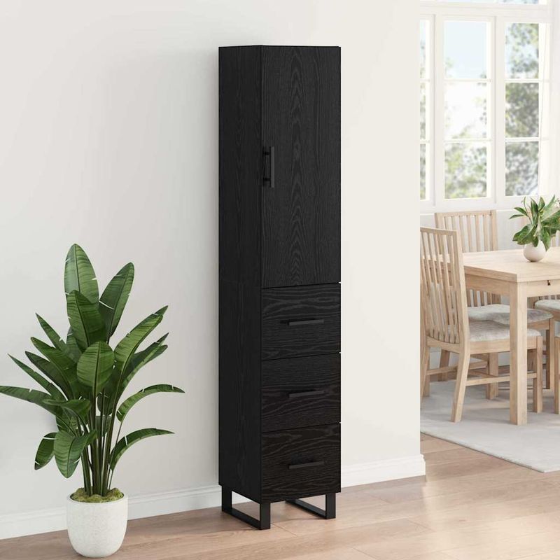 Casa si Gradina - Mobilier - Comode si corpuri - Corpuri bucatarie - Bufet cu sertar Stejar Negru 34,5 x 34 x 180 cm Lemn compozit - Infinity.ro