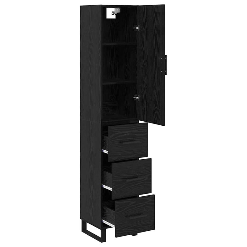 Casa si Gradina - Mobilier - Comode si corpuri - Corpuri bucatarie - Bufet cu sertar Stejar Negru 34,5 x 34 x 180 cm Lemn compozit - Infinity.ro