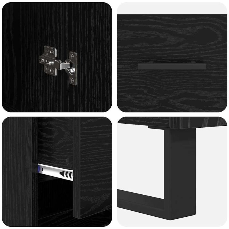 Casa si Gradina - Mobilier - Comode si corpuri - Corpuri bucatarie - Bufet cu sertar Stejar Negru 34,5 x 34 x 180 cm Lemn compozit - Infinity.ro