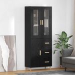Casa si Gradina - Mobilier - Comode si corpuri - Comode - Bufet Pe perete cu sertar 2 pcs Stejar Negru Lemn compozit - Infinity.ro