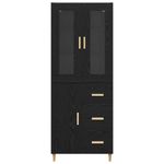 Casa si Gradina - Mobilier - Comode si corpuri - Comode - Bufet Pe perete cu sertar 2 pcs Stejar Negru Lemn compozit - Infinity.ro