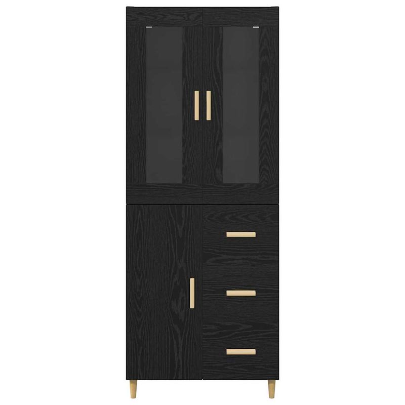 Casa si Gradina - Mobilier - Comode si corpuri - Comode - Bufet Pe perete cu sertar 2 pcs Stejar Negru Lemn compozit - Infinity.ro