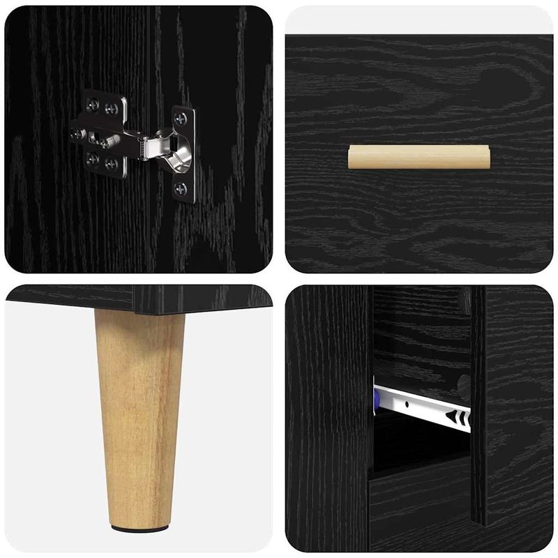 Casa si Gradina - Mobilier - Comode si corpuri - Comode - Bufet Pe perete cu sertar 2 pcs Stejar Negru Lemn compozit - Infinity.ro
