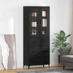 Casa si Gradina - Mobilier - Comode si corpuri - Comode - Bufet Pe perete Stejar Negru 69,5 x 34 x 180 cm Lemn compozit - Infinity.ro